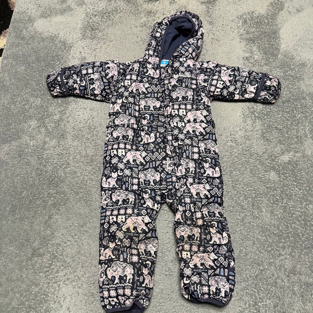 Columbia Girls Bunting 18-24 Months Snowsuit All Over Print Purple Blue Coat